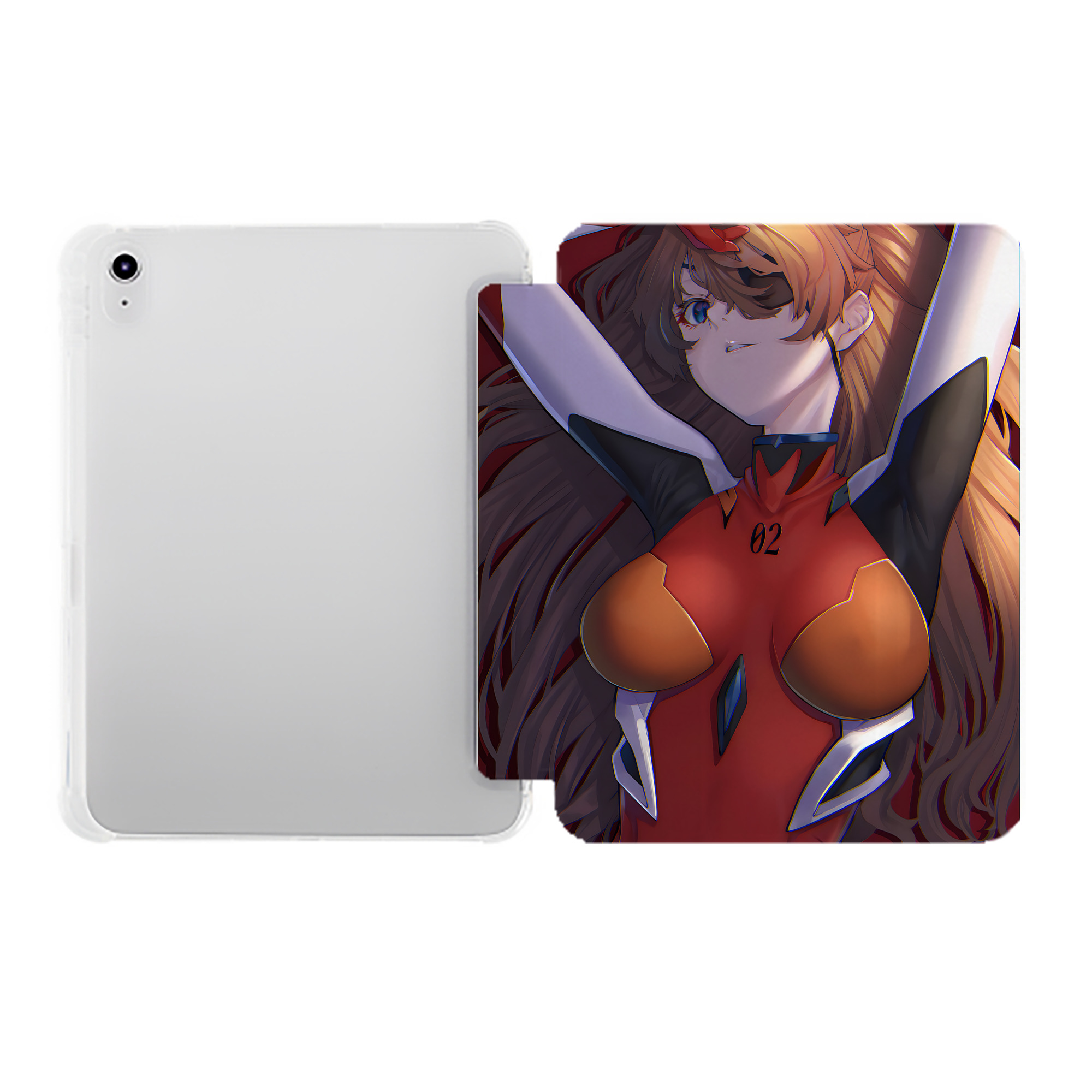 （画像用） EVA 新世紀エヴァンゲリオン IPad ケース ペン収納付き 三つ折りスタンド PUレザー×シリコン 対応機種9.5/10.5/10.9インチ